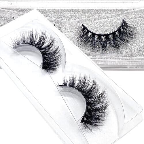 17mm Model A series Chinese Mink Hair Makeup Eyelashes Siberian Lashes Date Work Silvery Pull Box A14 A19