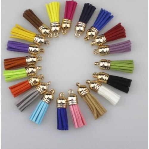 20pcs 30mm Mini Leather Tassel For Keychain Cellphone Straps Jewelry Fiber Fringe Suede Tassel DIY Pendant Jewelry Findings