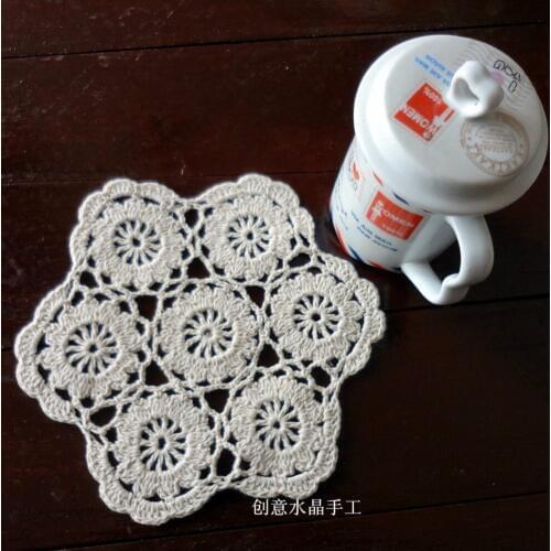 2016 Fasion ZAKKA luxury tableware 6 pic/lot round cotton table mat cup pads potholder for home decor coaster with flower mats