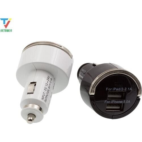 3.1A High-grade Metal Ring-pull Mini Universal Dual USB Car Charger Adapter for IPhone 8 7 6 5 /ipod/samsung S8 S7 S6 S5 300pcs