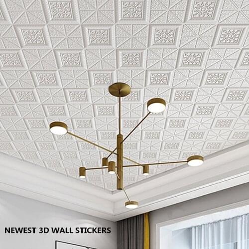 3D Wall Stickers ceiling sticker roof decoration Foam wallpaper waterproof DIY TV background wallpaper decoration sticker