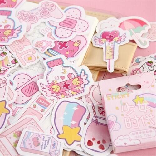 46pcs/pack Cute Boxed Kawaii Stickers Planner Scrapbooking Stationery Japanese Diary Stickers Gift For Girls