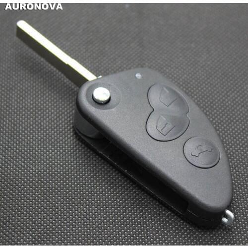 AURONOVA New Replace Folding Key Shell for Alfa Romeo 147 156 166 GT SIP22 Blade 3 Buttons Remote Car Key Case DIY