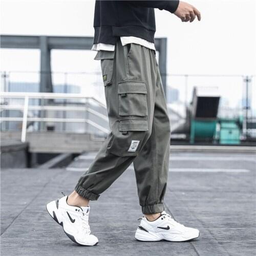 Side Pockets Mens Cargo Pants Nice Black Hip Hop Harem Pants Casual Male Jogger Sweatpants Fashion Streetwear Trousers S-5XL