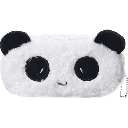 Cute Cartoon Panda Pencil Case White Plush Large Pen Bag For Kids Gift School Stationery Supplies Tool Lightweight Pen Bag 2021