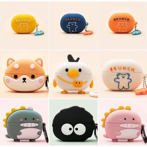 For OPPO Enco X Case Cute Dog /dinosaur Funny Protection Case Couples Cartoon Silicone Bluetooth Earphone Cover Case