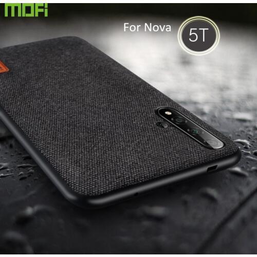 MOFi For Huawei Nova 5T Case Cover MOFi Original Nova 5T Shockproof Fabric Cloth Hard Coque Shell Silicone Back Business Cases