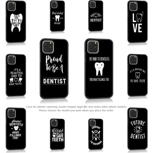 Dentist Dental Crowned Teeth Phone Case for iPhone 7 8 11 12 Pro X XS Max XR Samsung A S 10 20 50 Plus pro Cover Funda Shell