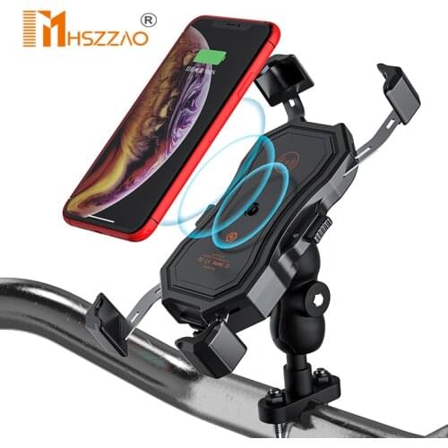 Motorcycle Navigation Mobile Phone Holder Car USB Fast Charging Multi-Function Retractable Wireless Charging Stand