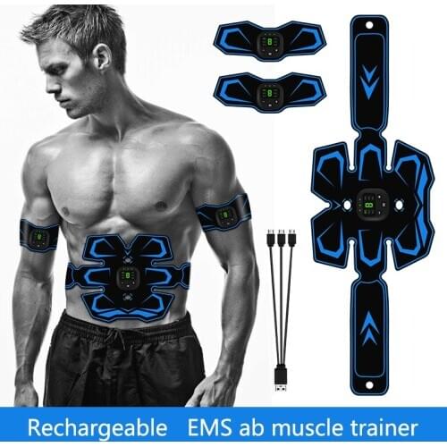 Eletric EMS Muscle Stimulator Wireless Abdominal Muscle Training Belt AB Muscle Trainer Rechargeable Weight Loss Slimming Device