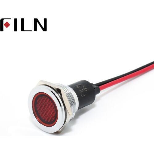 FILN FL1M-19FW-1 19mm metal red yellow blue green 12v 24v 110v 220v led indicator lamp with 20cm cable