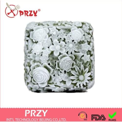 Soap Mold Fondant Cake Decoration Mold Candle Mold Moulds Aroma Stone Rubber PRZY Si340 Flower Shaped Handmade Silicone