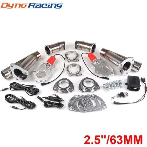 2.5'' inch 63mm Double Exhaust Control Valve With Remote Control Car Electric Exhaust Valve Cut out Cutout kit Y Pipe