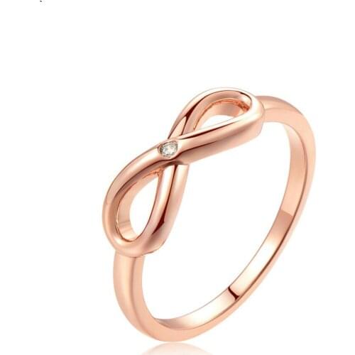 Jingyang rings for women New hot fashion simple rose gold unlimited 8 word ring zircon female models gold / silver female ring