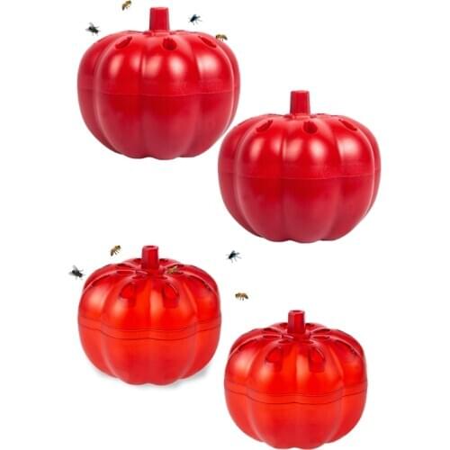 2 Pack Fruit Fly Traps Indoor Fly Trap Gnat Killer for Indoor Home Pumpkin Shape