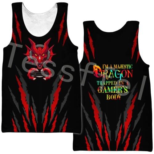 Tessffel Fashion ESports Gamers 3D All Over Printed Summer Mens Vest Harajuku Casual Samurai Mask Tank Top Streetwear Style-G18
