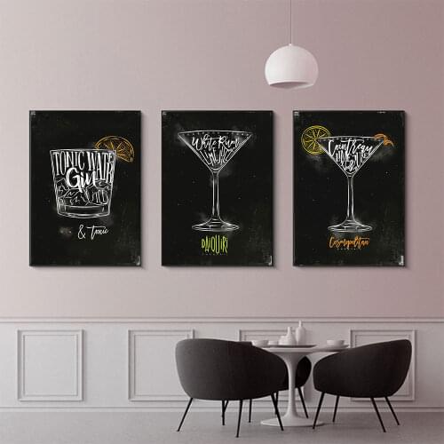 Minimalist Cosmopolitan Cocktail Poster Daiquiri Canvas Painting Nordic Art Print Modern Wall Picture For Living Room Home Decor