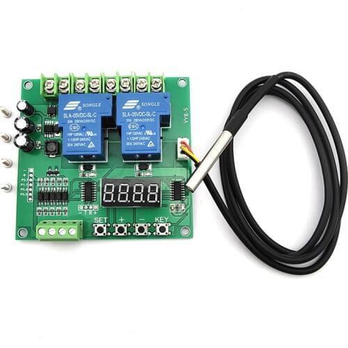 Temperature control two / dual relay switch module DS18B20 temperature controlled motor forward and reverse 12V 24 V
