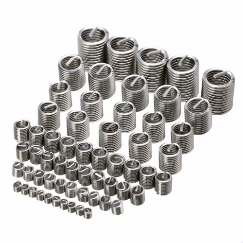 60pcs Silver M3-M12 Thread Repair Insert Kit Set Stainless Steel For Hardware Repair Tools