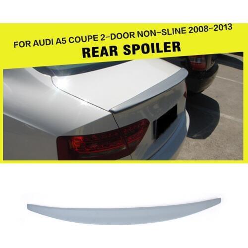 PU Unpainted Car Rear Trunk Spoiler Auto Boot Lips Sticker Wing For Audi A5 Coupe 2Door 2008 - 2013