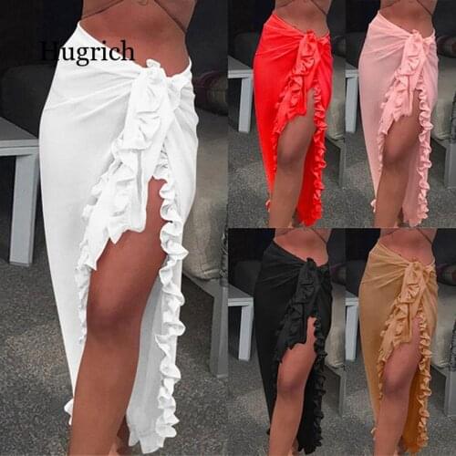 New Fashion Women Girls Clothes Long Maxi Chiffon Skirt Gown Beach Boho Summer Holiday Skirts Beach Bikini Cover up Swim Skirt