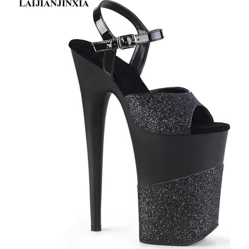LAIJIANJINXIA New Summer 23CM high heels Sandals Fashion model shoes strap buckle sexy stage show banquet nightclub sandals