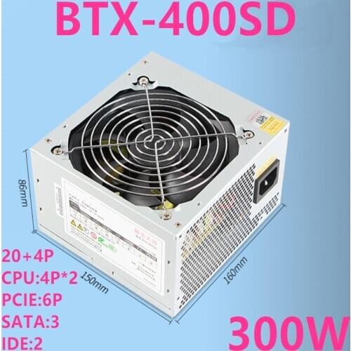 New PC PSU For Great Wall Brand Desktop Silent Computer Power Supply Rated 300W Peak 400W Power Supply BTX-400SD