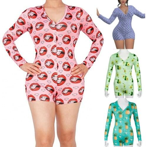 Summer Sexy Women One Piece Pajamas Nightwear Ladies Long Sleeve Pajamas Sleepwear Pyjamas Nightwear Romper Jumpsuit Set