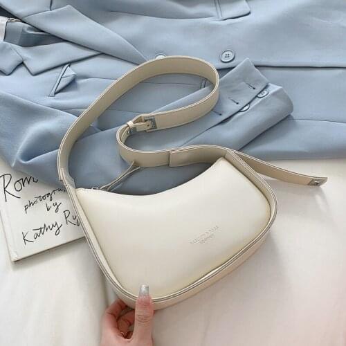 Casual Zipper Luxury Designer Bags Fashion PU Leather Shoulder Bag for Women 2021 New Baguette Messenger Crossbody Bags Handbags