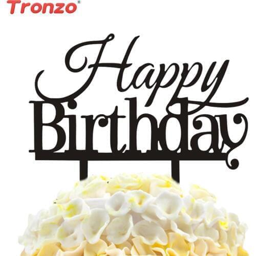 Tronzo Happy Birthday Cake Topper Acrylic Cake Toppers Birthday Party Decorations Kids Party Supplies Cake Decor For Birthday