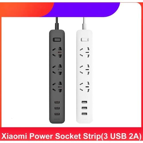 Xiaomi Power Socket Strip 3 USB 2A Fast Charge Multifunctional Smart Wiring Board Switching Power Supply Home Drag Line Board