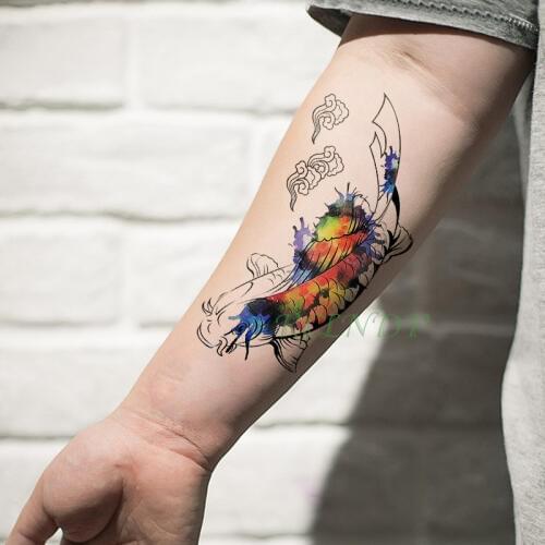 Waterproof Temporary Tattoo Sticker fish Fake Tatto Flash Tatoo tatouage Hand Arm Foot shoulder for Girl Women Men