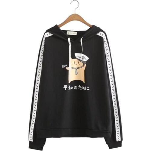 XUANHAO White Hooded Sweatshirts Women 2020 Autumn Cartoon Prine Long Sleeve Tracksuit Female Casual Basic Pullovers Tops