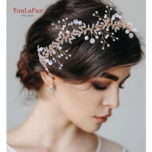 YouLaPan HP233 Crystal Wedding Hair Accessories Rhinestone Headband Flower Girl Hair Pieces Women Tiara Bridal Hair Jewelry