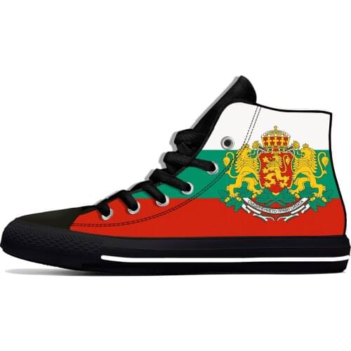 Bulgaria Bulgarian Flag Republic Patriotic Funny Casual Cloth Shoes High Top Lightweight Breathable 3D Print Men Women Sneakers