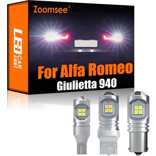 Zoomsee 2Pcs White Reverse LED For Alfa Romeo Giulietta 940 2010-2017 Canbus Exterior Backup Rear Tail Bulb Light Vehicle Lamp