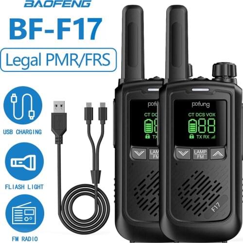 2PCS BAOFENG Pofung BF-F17 FRS Two Way Radio License Free 1500mAh Battery Rechargeable Walkie Talkie 22 CH VOX USB Charging F17