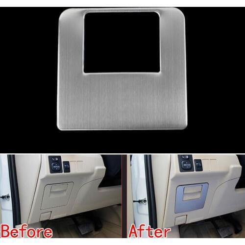 1Pc Car Interior Stainless Steel Main Driving Room Storage Box Sequins Trim Cover For Toyota 2014 Corolla car styling car covers