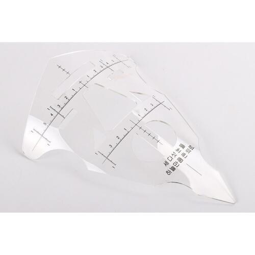 1pcs Reusable Permanent Makeup Stencils Plastic Eyebrow Ruler Measuring Shaper Tattoo Ruler Tool