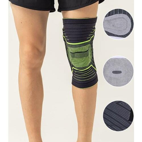 1 Pcs Unisex Sports Protective Gear Silicone Non-Slip Breathable Knee Pads Basketball Football Spring Support Knee Pads