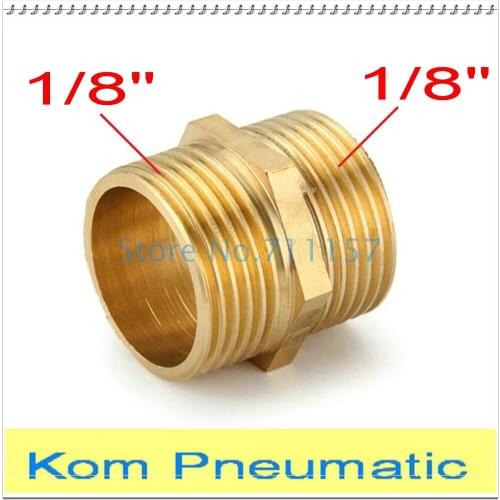 10pcs/lot High Quality 1/8" x 1/8" bsp Hex Nipple Brass Threaded Pipe Fitting Equal Male Straight 1/8 Inch Thread