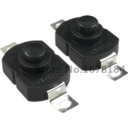 100pcs push button Switch 1712KD 30V 1A flashlight switch LOCK 17*12*9.5mm Table lamp switch flashlight button switch ON-OFF