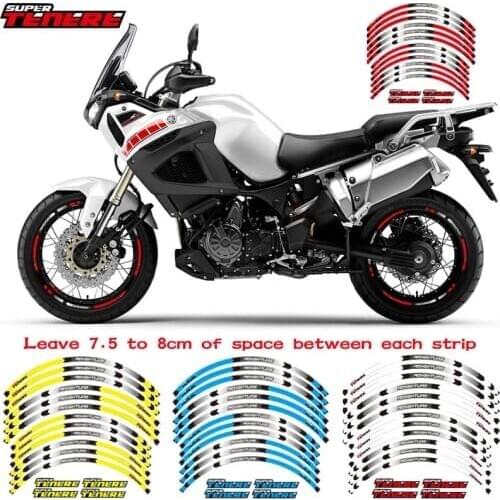 New high quality 12 Pcs Fit Motorcycle Wheel Sticker stripe Reflective Rim For YAMAHA SUPER TENERE