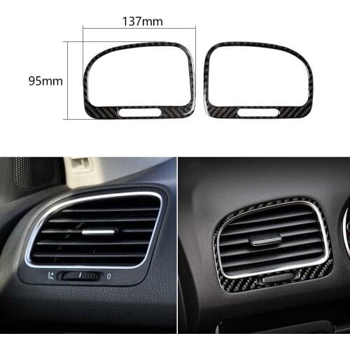 2x Carbon Fiber Dashboard Side Air Vent Outlet Cover For VW Golf 6 MK6 GTI 08-12 New