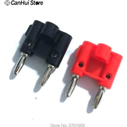 2 Pcs/ Lot Double Row 4mm Banana Plug Connector 4mm Speaker Plug Adapter Two-position Audio Plug Lantern Cross Plug Connector