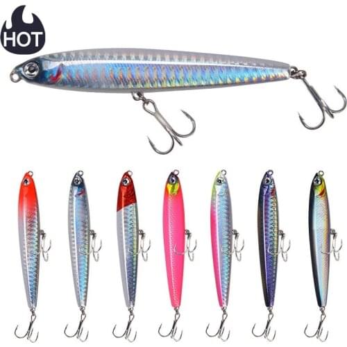 2021 Hot 1pcs Accessories Saltwater Lures Pencil Sinking Fishing Lure Hard BaitTrolling Lure pesca swimbait Bass Fishing Tackle