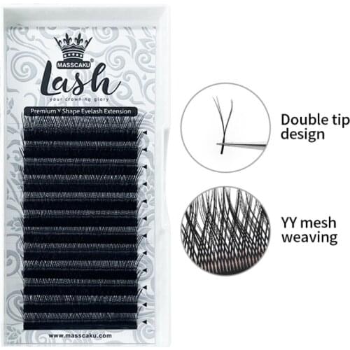 2021 Newest Y-shaped eyelash extensions korea soft natural y eyelash extension new style lash extension all size cilios