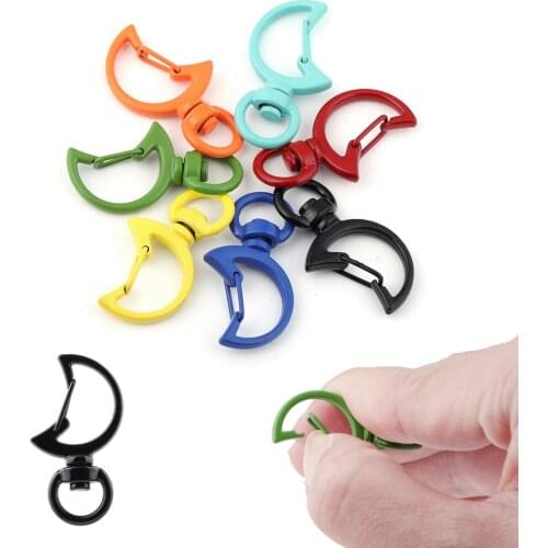 5Pcs/Lot Metal Moon Shape Lobster Clasp Hooks Key Rings Key Chain Connectors for DIY Jewelry Making Accessories Supplies
