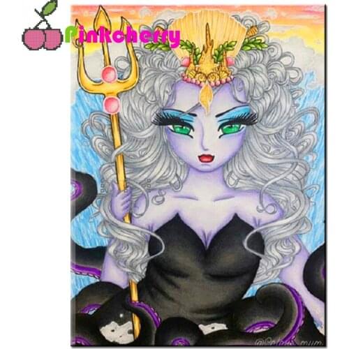 5D Diy Mosaic Diamond Embroidery Poseidon gir Diamond Painting Cross Stitch Cartoons Square drill mosaic Diamond Patchwork k319