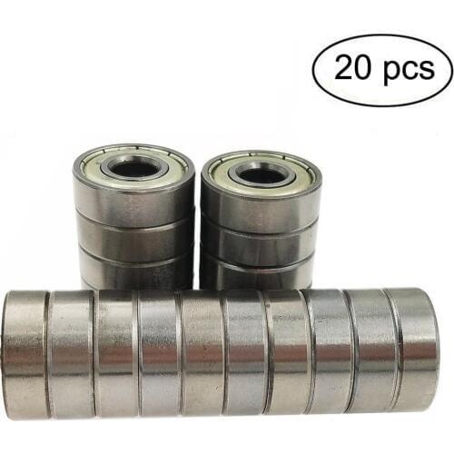 608 ZZ Skateboard Bearings, Double Shielded,8x22x7 Miniature Ball Bearings(Pack of 20)